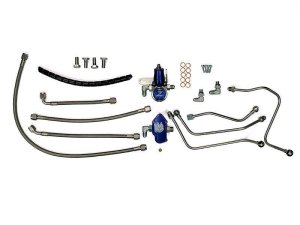 Ford F-350 Fuel Return Kit - Sinister Diesel - Regulated - Blue - `03-`07